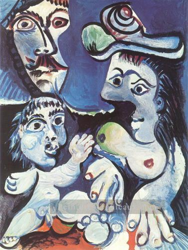 Man Femme et enfant 1970 cubisme Pablo Picasso Peintures à l'huile